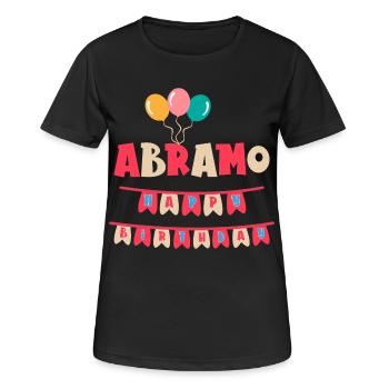 Abraham T-Shirt Happy Birthday T-Shirt - Women's Breathable T-Shirt - black - Front - AI Model Female 172 light (172cm)