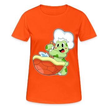 Schildkröte Koch Kochtopf Kochen - Frauen T-Shirt atmungsaktiv - Neonorange - Vorne - AI Model Female 172 dark (172cm)