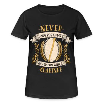 Klarinette Musiker Instrument Blasmusik Geschenk - Frauen T-Shirt atmungsaktiv - Schwarz - Vorne - AI Model Female 172 light (172cm)