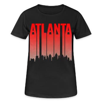 Atlanta Skyline Gradient - Frauen T-Shirt atmungsaktiv - Schwarz - Vorne - AI Model Female 172 light (172cm)