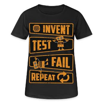 Invent Test Fail Repeat - Women's Breathable T-Shirt - black - Front - AI Model Female 172 light (172cm)