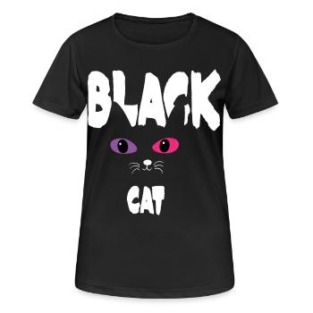 Schwarz Weiße Katze - Frauen T-Shirt atmungsaktiv - Schwarz - Vorne - AI Model Female 172 light (172cm)