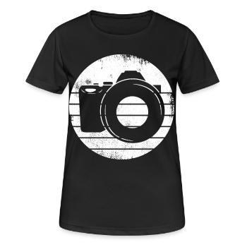 Appareil photo - T-shirt respirant Femme - noir - Devant - AI Model Female 172 light (172cm)