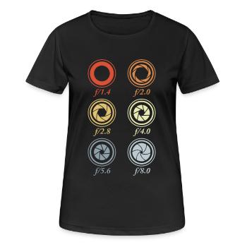 Aperture sizes photography - Women's Breathable T-Shirt - black - Front - AI Model Female 172 light (172cm)