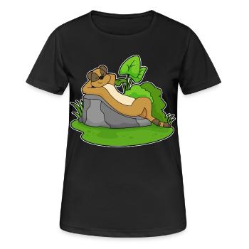 Relaxation de suricate - T-shirt respirant Femme - noir - Devant - AI Model Female 172 light (172cm)