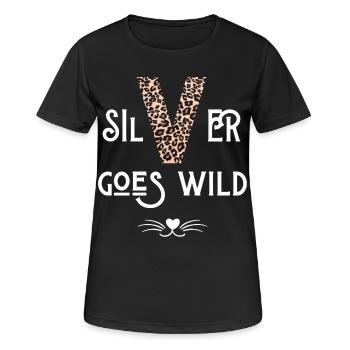 Silver goes wild - Frauen T-Shirt atmungsaktiv - Schwarz - Vorne - AI Model Female 172 light (172cm)