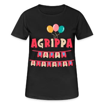 Agrippa t-shirt joyeux anniversaire joyeux anniversaire - T-shirt respirant Femme - noir - Devant - AI Model Female 172 light (172cm)