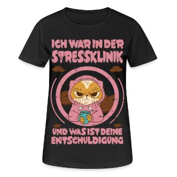Chat de café dans la clinique de stress - T-shirt respirant Femme - noir - Devant - AI Model Female 172 light (172cm)