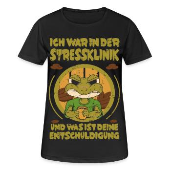 Frosch Stress Klinik - Frauen T-Shirt atmungsaktiv - Schwarz - Vorne - AI Model Female 172 light (172cm)