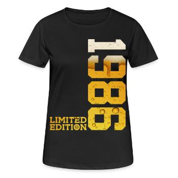 BIÈRE ÉDITION LIMITÉE 1986 40E ANNIVERSAIRE - T-shirt respirant Femme - noir - Devant - AI Model Female 172 light (172cm)