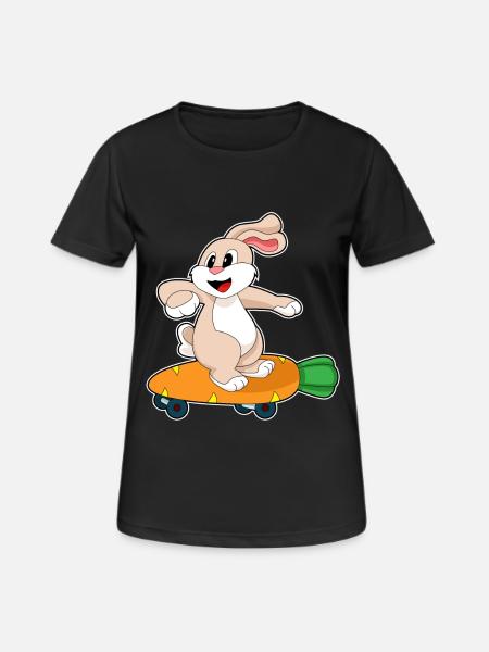 Bunny Skater Skateboard - Women's Breathable T-Shirt - black