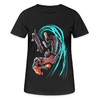 Profi-Skater - Frauen T-Shirt atmungsaktiv - Schwarz - Vorne - AI Model Female 172 light (172cm)