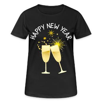 Bonne année !! Bonne année ! - T-shirt respirant Femme - noir - Devant - AI Model Female 172 light (172cm)