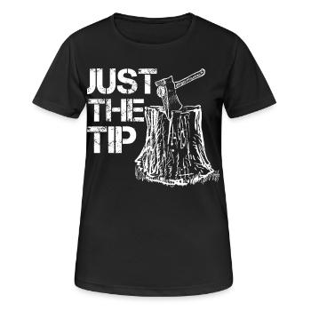Axe Throwing Just The Tip Axe Whisperer Vintage - Frauen T-Shirt atmungsaktiv - Schwarz - Vorne - AI Model Female 172 light (172cm)