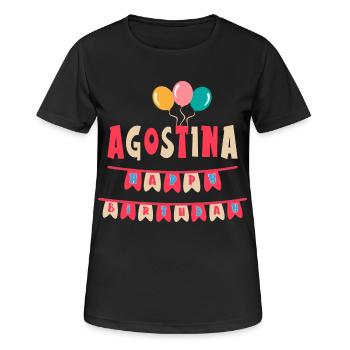 T-shirt Agostina joyeux anniversaire joyeux anniversaire - T-shirt respirant Femme - noir - Devant - AI Model Female 172 light (172cm)