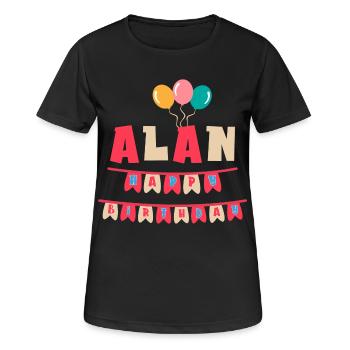 Alan t-shirt joyeux anniversaire joyeux anniversaire - T-shirt respirant Femme - noir - Devant - AI Model Female 172 light (172cm)