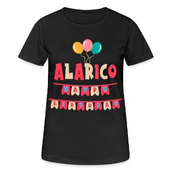 T-shirt Alaric joyeux anniversaire joyeux anniversaire - T-shirt respirant Femme - noir - Devant - AI Model Female 172 light (172cm)