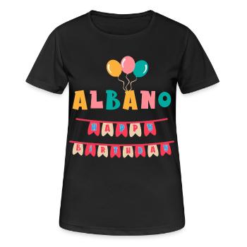 T-shirt Albano joyeux anniversaire joyeux anniversaire - T-shirt respirant Femme - noir - Devant - AI Model Female 172 light (172cm)