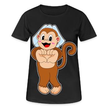 Mariage au voile de mariée singe - T-shirt respirant Femme - noir - Devant - AI Model Female 172 light (172cm)