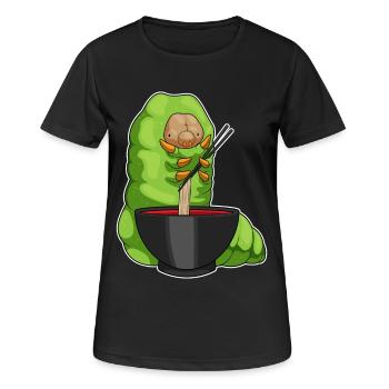 Cuisinière chenille cuisinière cuisinière de ramen - T-shirt respirant Femme - noir - Devant - AI Model Female 172 light (172cm)