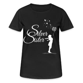 SilverSister white birds - Frauen T-Shirt atmungsaktiv - Schwarz - Vorne - AI Model Female 172 light (172cm)