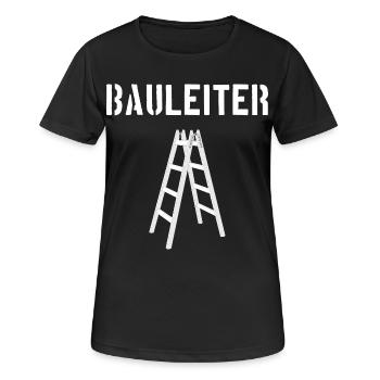 Bauleiter / Bau-Leiter - Frauen T-Shirt atmungsaktiv - Schwarz - Vorne - AI Model Female 172 light (172cm)