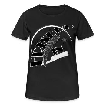 Hairdresser Razor Salon black white - Women's Breathable T-Shirt - black - Front - AI Model Female 172 light (172cm)