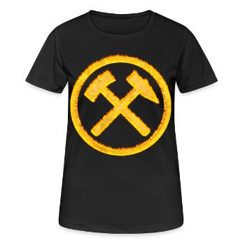 Don de charbon minier Hammer and Beater - T-shirt respirant Femme - noir - Devant - AI Model Female 172 light (172cm)