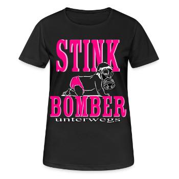 Bébé fille couche rose - bomber puant sur la route - T-shirt respirant Femme - noir - Devant - AI Model Female 172 light (172cm)