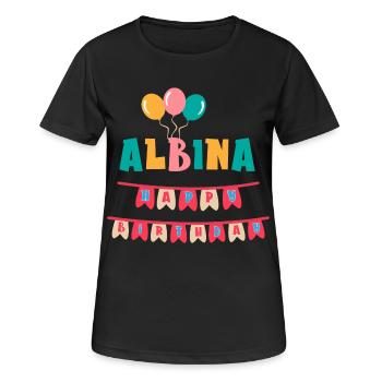 T-shirt Albina joyeux anniversaire joyeux anniversaire - T-shirt respirant Femme - noir - Devant - AI Model Female 172 light (172cm)