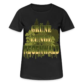 grüne Lunge Regenwald - Frauen T-Shirt atmungsaktiv - Schwarz - Vorne - AI Model Female 172 light (172cm)