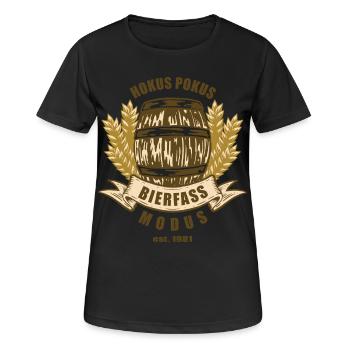 Bierfass Modus - Frauen T-Shirt atmungsaktiv - Schwarz - Vorne - AI Model Female 172 light (172cm)