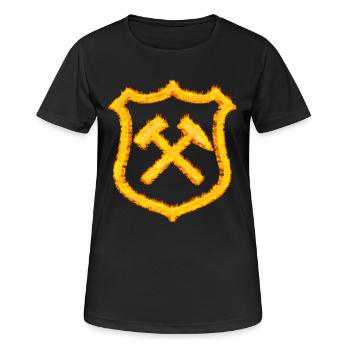 Don de charbon minier Hammer and Beater - T-shirt respirant Femme - noir - Devant - AI Model Female 172 light (172cm)
