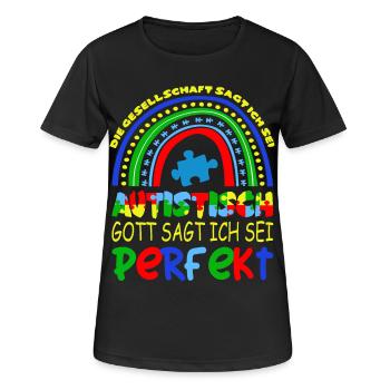 Autistique - T-shirt respirant Femme - noir - Devant - AI Model Female 172 light (172cm)
