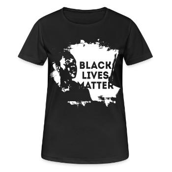 Black Lives Matter - Frauen T-Shirt atmungsaktiv - Schwarz - Vorne - AI Model Female 172 light (172cm)