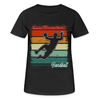 Handball Handballer - Frauen T-Shirt atmungsaktiv - Schwarz - Vorne - AI Model Female 172 light (172cm)