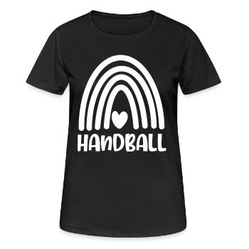 Handball Handballer - Frauen T-Shirt atmungsaktiv - Schwarz - Vorne - AI Model Female 172 light (172cm)