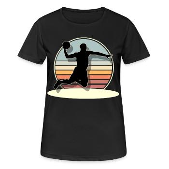 Basketball Basketballer - Frauen T-Shirt atmungsaktiv - Schwarz - Vorne - AI Model Female 172 light (172cm)