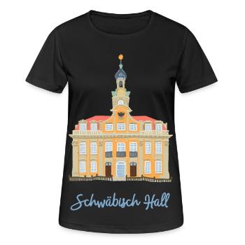 Schwäbisch Hall, barockes Rathaus, Süddeutschland - Frauen T-Shirt atmungsaktiv - Schwarz - Vorne - AI Model Female 172 light (172cm)