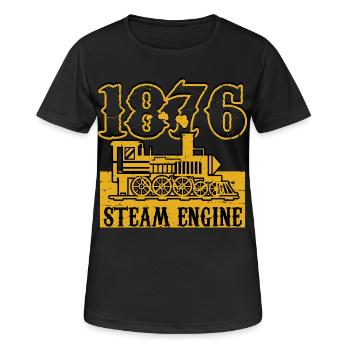Dampflokomotive 1876 - Frauen T-Shirt atmungsaktiv - Schwarz - Vorne - AI Model Female 172 light (172cm)