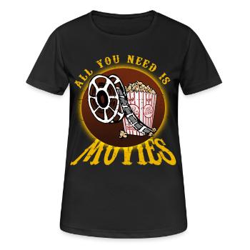 Filme Fan - Frauen T-Shirt atmungsaktiv - Schwarz - Vorne - AI Model Female 172 light (172cm)