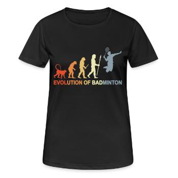 Évolution du badminton - T-shirt respirant Femme - noir - Devant - AI Model Female 172 light (172cm)