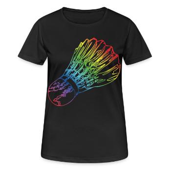 Federball - Frauen T-Shirt atmungsaktiv - Schwarz - Vorne - AI Model Female 172 light (172cm)