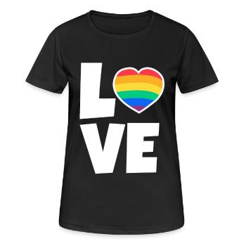 Saint-Valentin, Saint-Valentin, Saint-Valentin - T-shirt respirant Femme - noir - Devant - AI Model Female 172 light (172cm)
