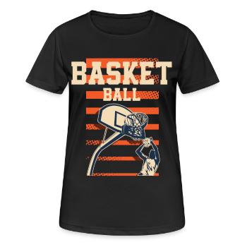 Basketball Basketballer - Frauen T-Shirt atmungsaktiv - Schwarz - Vorne - AI Model Female 172 light (172cm)