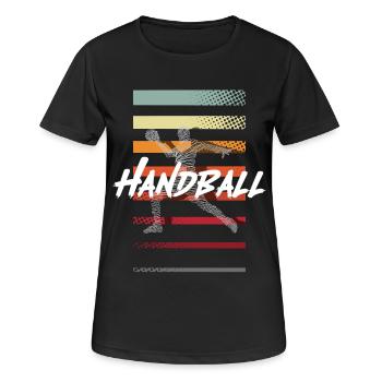 Handball Handballer - Frauen T-Shirt atmungsaktiv - Schwarz - Vorne - AI Model Female 172 light (172cm)