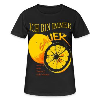 ich bin immer sauer Vitamin C Zitrone - Frauen T-Shirt atmungsaktiv - Schwarz - Vorne - AI Model Female 172 light (172cm)