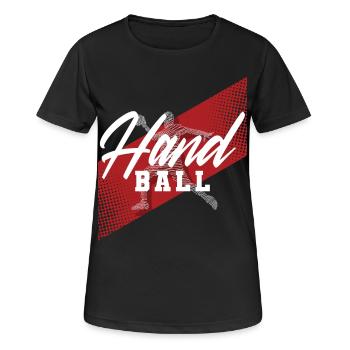 Handball Handballer - Frauen T-Shirt atmungsaktiv - Schwarz - Vorne - AI Model Female 172 light (172cm)