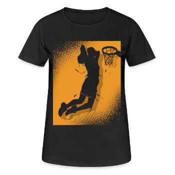 Basketball Basketballer - Frauen T-Shirt atmungsaktiv - Schwarz - Vorne - AI Model Female 172 light (172cm)