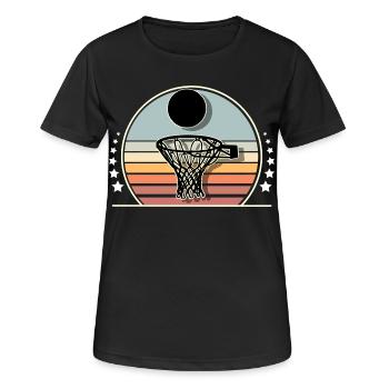 Basketball Basketballer - Frauen T-Shirt atmungsaktiv - Schwarz - Vorne - AI Model Female 172 light (172cm)